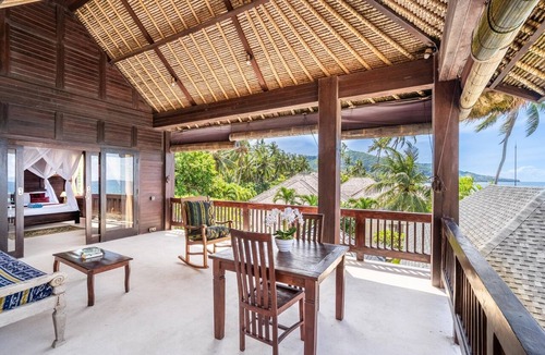Candi Dasa Apartment | Luxe Double Room with Balcony and Ocean View | The Village of Angels Resort