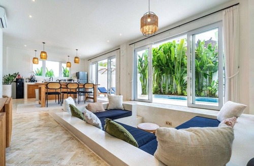 Padonan Villa | Tropical 3BR Canggu Stay w Pool, Balcony & Office