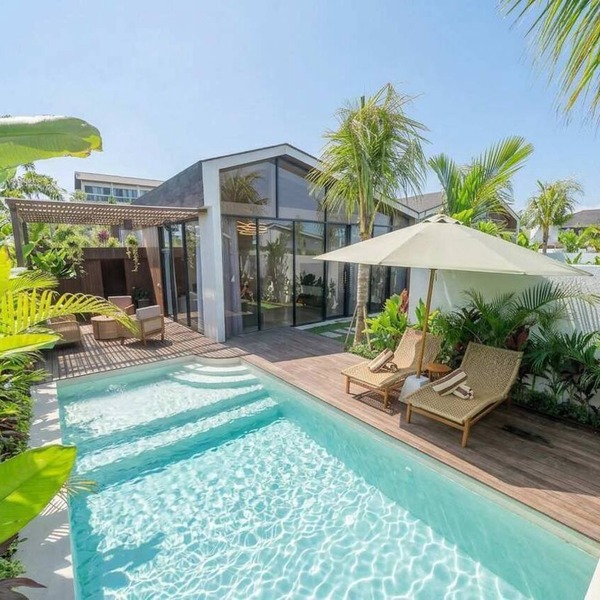 Tropical 3BR w Sauna by Pandawa Beach Pool+Patio in South Kuta