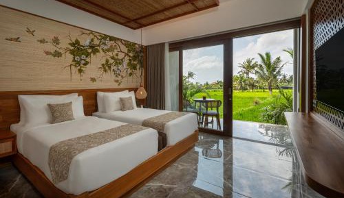 Premier Room with Rice Field View and Schedule Shuttle Service to Ubud Center 