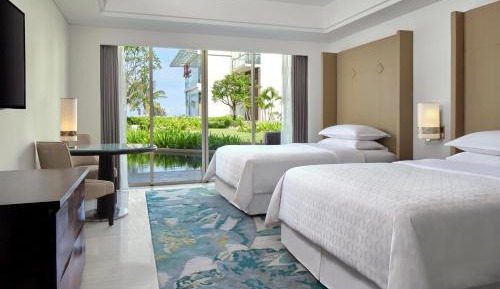 Guest Room Garden View, 2 Double Beds (suitable for 2 adults & 2 children below 12 y.o. or 3 adults with Extra Bed)