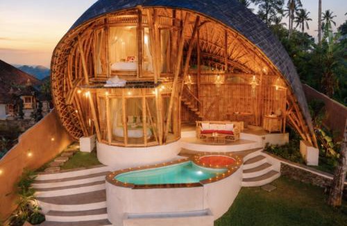 Selat House | The Mundis Bali Villa - Bamboo Retreat with Private Pool & Mount Agung View